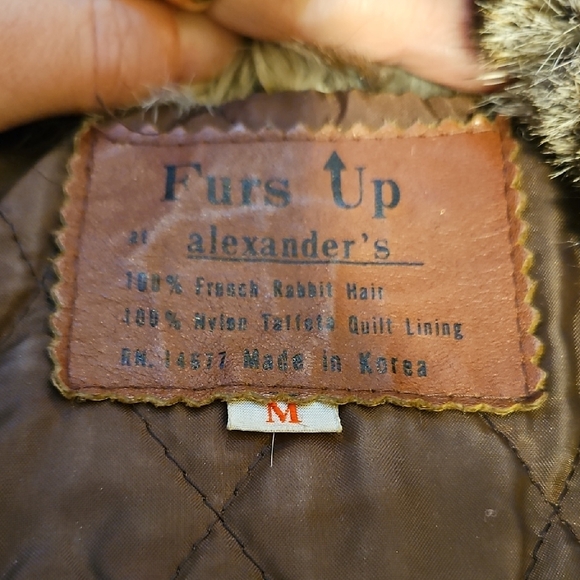 Chic PatchworkGenuine French Rabbit Fur Teddy Jacket - Picture 6 of 6